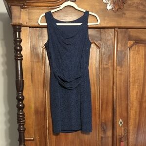 Theory Navy Textured Mini Dress